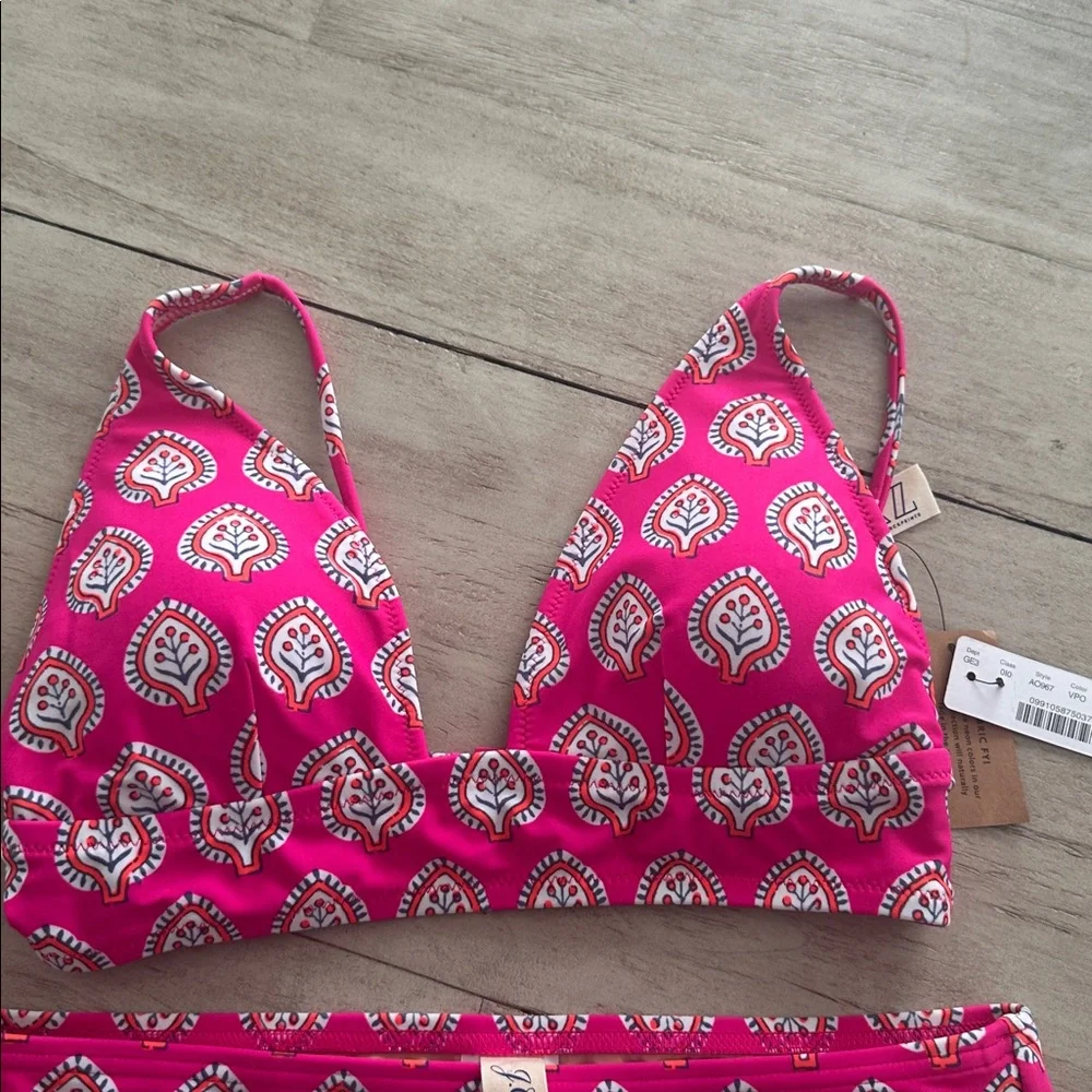 SZ Blockprints™ X J.Crew deep-V french  top /high-waisted bottom in Bagru print